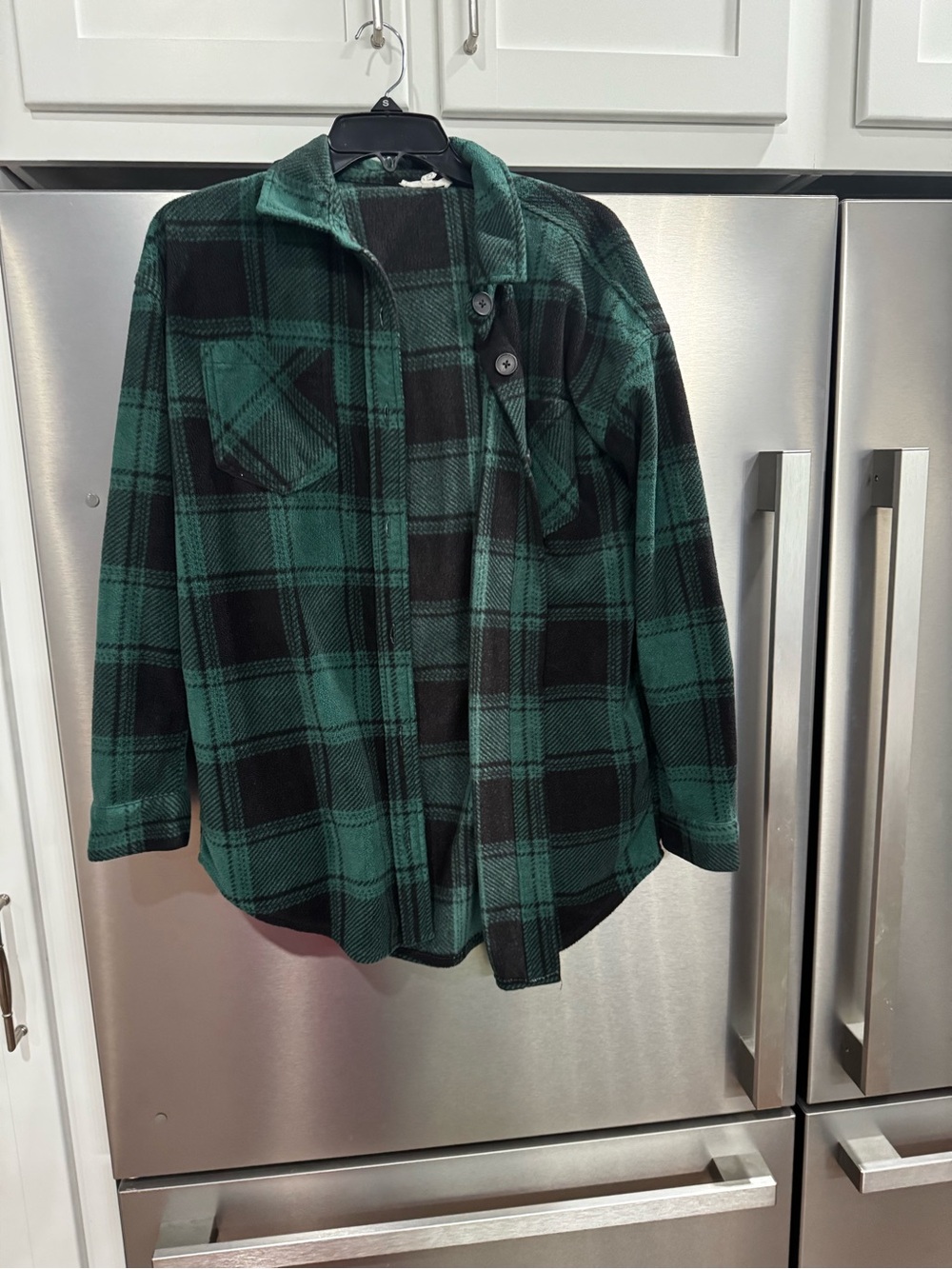 Maurices Green and Black Plaid Women’s Fleece Jacket